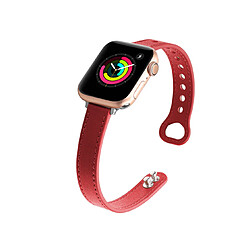 B05 Rouge Double Stud Cuir Sport Sangle De Remplacement Bracelets Apple Watch Band 41mm 40mm 38mm Femmes Hommes pour iWatch 234567 SE