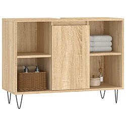 Avis Maison Chic Armoire salle de bain,Meuble de rangement de salle de bain,Meuble haut chêne sonoma 80x33x60cm bois d'ingénierie -GKD801349