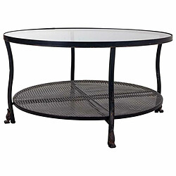 Table Basse Alexandra House Living Noir Métal verre 85 x 45 x 85 cm