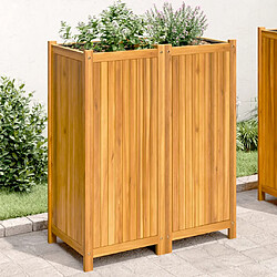 vidaXL Jardinière avec doublure 84x42x100 cm bois massif d'acacia