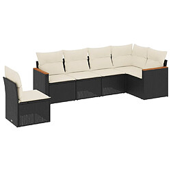 vidaXL Salon de jardin 6 pcs avec coussins noir résine tressée