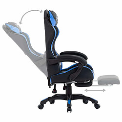 Acheter Maison Chic Fauteuil de jeux vidéo avec repose-pied,Fauteuil Gamer du Bureau Bleu et noir Similicuir -MN86618