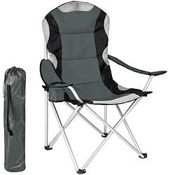 Helloshop26 Chaise pliante avec rembourrage camping gris 2208090_2