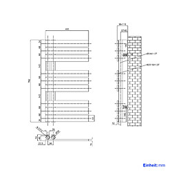 EMKE Radiateur Panneau, Sèche-serviette eau Chaude, Porte-Serviettes Pour Le Chauffage de la Salle de Bain, Chauffe Serviettes à Température Constante, 76x40cm, 360W, Anthracite pas cher