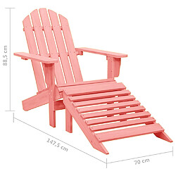 vidaXL Chaise de jardin Adirondack avec pouf bois de sapin solide rose pas cher