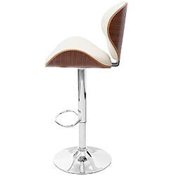 Avis Mendler Tabouret Foxrock, chaise de bar, bois courbé desgin rétro ~ aspect noix, crème