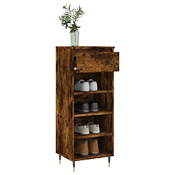 Acheter Maison Chic Armoire à Chaussures,Meuble de Rangement à Chaussures Chêne fumé 40x36x105 cm Bois d'ingénierie -MN62003