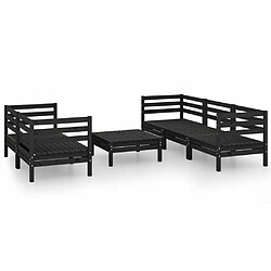 Maison Chic Salon de jardin 6 pcs - Table et chaises d'extérieur - Mobilier/Meubles de jardin Moderne Noir Bois de pin massif -MN35820