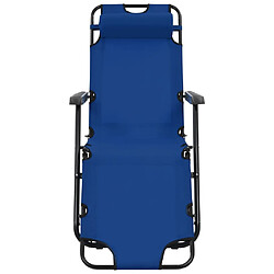 Avis Helloshop26 Chaises longues pliables 2 pièces avec repose-pied acier bleu 02_0011941