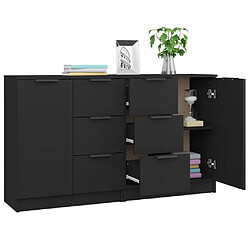 Avis vidaXL Buffets 2 pcs Noir 60x30x70 cm Bois d'ingénierie