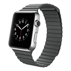 Avizar Bracelet Apple Watch 42 et 44 mm en Cuir matelassé et Magnétique - Gris