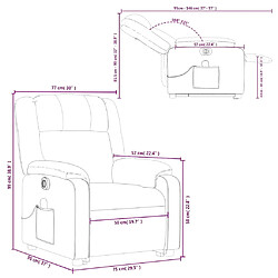 vidaXL Fauteuil inclinable de massage électrique Marron foncé Tissu pas cher