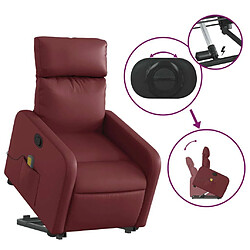 Maison Chic Fauteuil Relax pour salon, Fauteuil inclinable de massage Rouge bordeaux Similicuir -GKD34253 pas cher