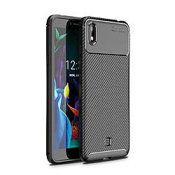 Wewoo Coque Souple Pour LG K20 ?2019 Case Housse TPU antichoc en texture de fibre de carbone Beetle Series Noir