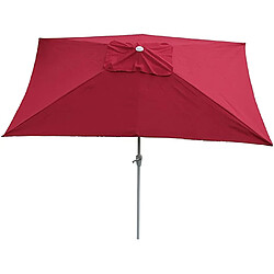 Decoshop26 Parasol de jardin 2x3m rectangulaire inclinable polyester/aluminium 4,5kg bordeaux 04_0003891