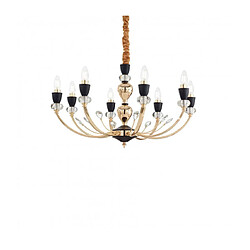 Ideal Lux Chandelier sans abats jours Vanity Métal Noir 8 ampoules 55cm