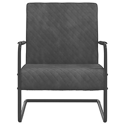 Maison Chic Chaise de salle à manger cantilever,Chaise cantilever pour salon,cuisine Gris foncé Velours -GKD29786