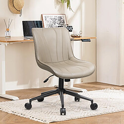 Chaise bureau ergonomique, Rattantree Fauteuil de bureau ergonomique sans accoudoir, chaise pivotante, Chaise pivotante réglable en Hauteur pour Bureau PC, Marron