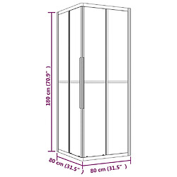 vidaXL Cabine de douche ESG semi-dépoli 80x80x180 cm Noir pas cher