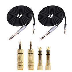 Avis 2 cordes audio stéréo mâle 1/8 "mâle 1/8" 1/4 "de 1,5 m 3,5 mm + 4 prises