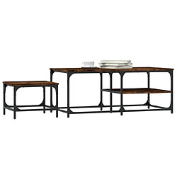 Avis Maison Chic Lot de 2 Tables basses gigognes,Table Console chêne fumé bois d'ingénierie -MN53004