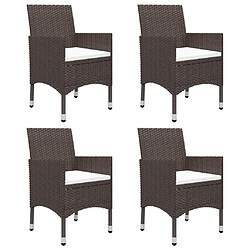 Maison Chic Ensemble de salle à manger de jardin 5 pcs,Table et chaises d'extérieur Marron -GKD559487 pas cher