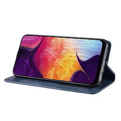 Wewoo Housse Coque Étui en cuir à boucle magnétique avec texture rétro et pour Galaxy A50, support emplacements pour cartes porte-monnaie (bleu) pas cher