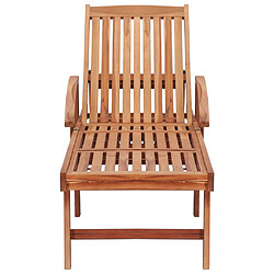 Acheter Helloshop26 Transat chaise longue bain de soleil lit de jardin terrasse meuble d'extérieur avec coussin vert vif bois de teck solide 02_0012542