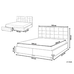 Avis Beliani Lit double en tissu gris foncé avec coffre 180 x 200 cm LA ROCHELLE