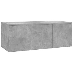 vidaXL Meuble TV Gris béton 80x34x30 cm Bois d'ingénierie