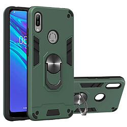 Coque en TPU détachable 2 en 1 avec béquille rotative vert pour votre Huawei Honor 8A/Y6 (2019) avec Fingerprint Sensor