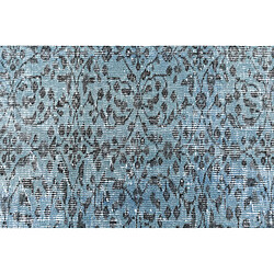 Avis Vidal Tapis de laine 254x140 Bleu Ultra Vintage