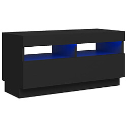 vidaXL Meuble TV avec lumières LED noir 80x35x40 cm