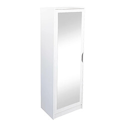 Pegane Meuble à chaussure en bois MDF coloris blanc - longueur 58 x profondeur 40 x hauteur 189,5 cm