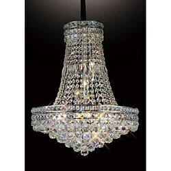 Luminaire Center Suspension Frances 14 Ampoules chrome poli/cristal