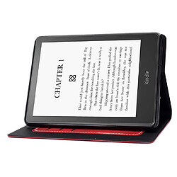 Etui en PU anti-chute avec support et porte-cartes pour votre Amazon Kindle Paperwhite 5 (2021) - rouge