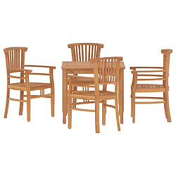 Salle à dîner de jardin 5 pcs,Table et chaise à manger Bois de teck massif -MN64764