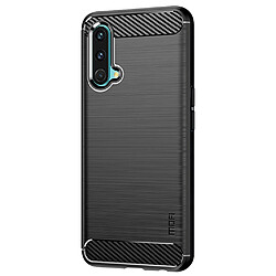 Coque en TPU MOFI Porte-chocs, texture fibre de carbone, surface brossée, noir pour votre OnePlus Nord CE 5G