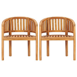 Maison Chic Lot de 2 Chaises en forme de banane Bois de teck solide -GKD94477