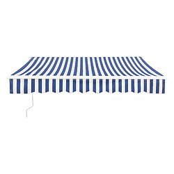 Helloshop26 Store banne avec manivelle 250 x 200 cm bleu blanc 03_0008299