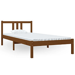 vidaXL Cadre de lit sans matelas marron miel bois massif 90x200 cm