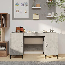 Maison Chic Bureau,Table de travail pour chambre Gris béton 140x50x75 cm Bois d'ingénierie -GKD45295