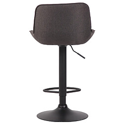 Decoshop26 Tabouret de bar chaise haute x1 en tissu gris foncé coutures verticales support en métal noir 10_0000564 pas cher