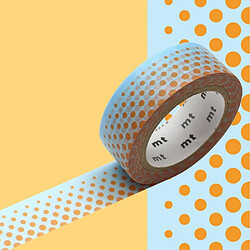 Masking tape nuée de pois - Orange - 1,5 cm x 7 m