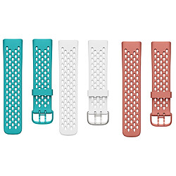 INF Bracelet de sport en silicone pour Turquoise/Corail/Blanc, pack de 3