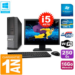 PC DELL 3020 SFF Ecran 27" Core I5-4570 RAM 16Go Disque 250 Go Wifi W7 - Occasion