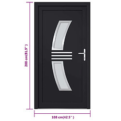 vidaXL Porte d'entrée anthracite 108x208 cm PVC pas cher