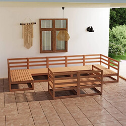 Maison Chic Salon de jardin 9 pcs - Table et chaises d'extérieur - Mobilier/Meubles de jardin Moderne bois de pin massif -MN39512