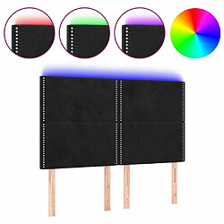 Maison Chic Tête de lit moderne à LED lumineuse pour chambre - Décoration de lit Noir 144x5x118/128 cm Velours -MN60673