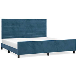 vidaXL Cadre de lit sans matelas bleu foncé 200x200 cm velours